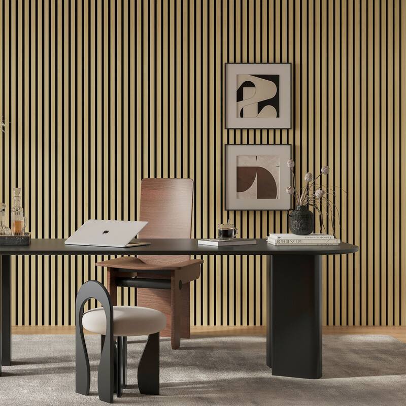 Art3d 7.9 X 107in Slat Acoustic Wall Panels,3D Fluted Sound Absorbing Panel, 4pcs - N/A