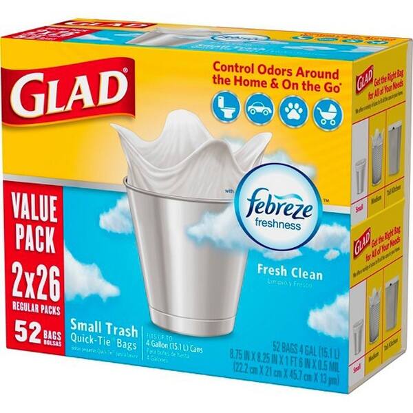 https://ak1.ostkcdn.com/images/products/is/images/direct/03a10e8b636641697e06abeb4cd511c1c8b71c63/GLAD-Febreeze-Quick-Tie-Small-Trash-Bags%2C-Fits-4-Gallon-Cans%2C-52-Count.jpg?impolicy=medium