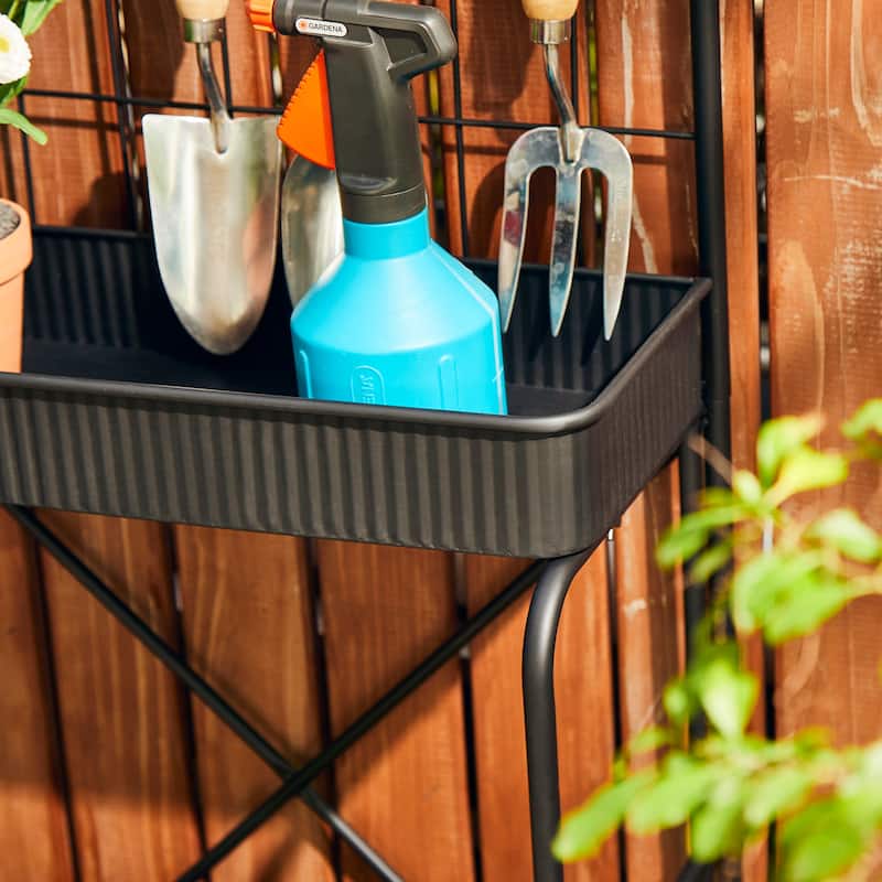 Glitzhome 68"H 3-tier Metal Plant Stands Planters Garden Flower Pot Storage Shelf Bakers Rack