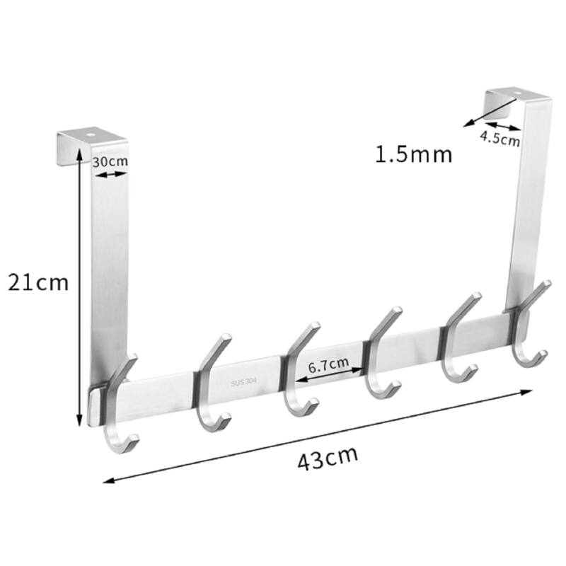Bathroom Brushed Nickel Wall Mounted Towel Bar Holder Robe Hook