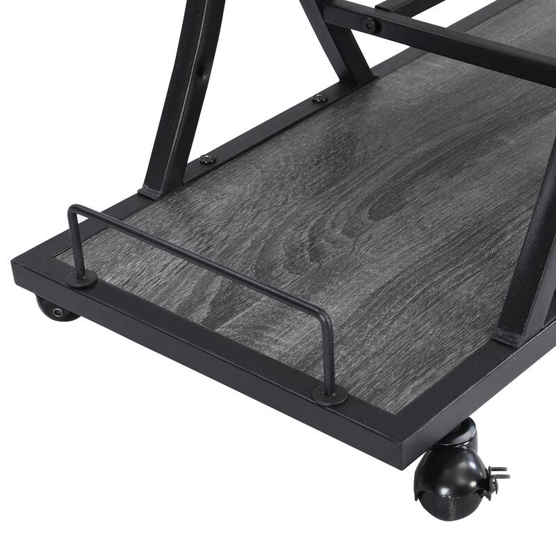 Industrial Bar cart Kitchen Bar&Serving cart for Home with Wheels 3 -Tier Storage Shelves