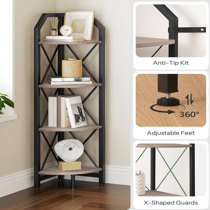 47.6" Corner Shelf - 11.8"D x 11.8"W x 47.6"H