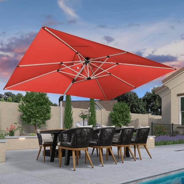 large rectangular cantilever patio umbrella Rectangle Umbrellas use crank opening and full 360 degree base rotation. PURPLE LEAF 9 x 12ft