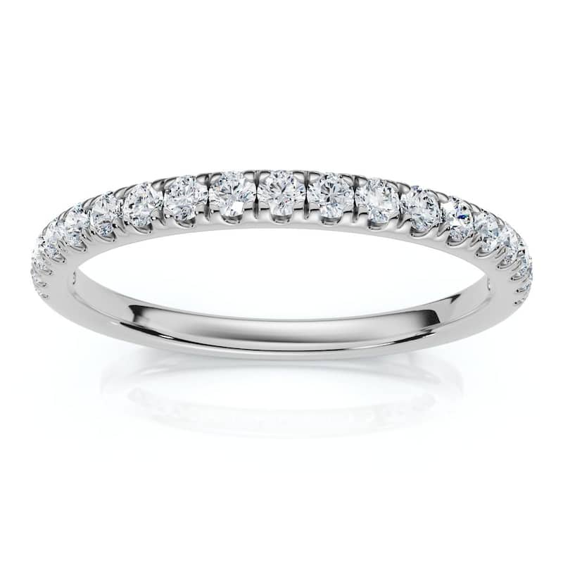 Bliss Diamond 1/4Ct Pave Diamond Wedding Ring Gold or Platinum Anniversary Band Lab Grown