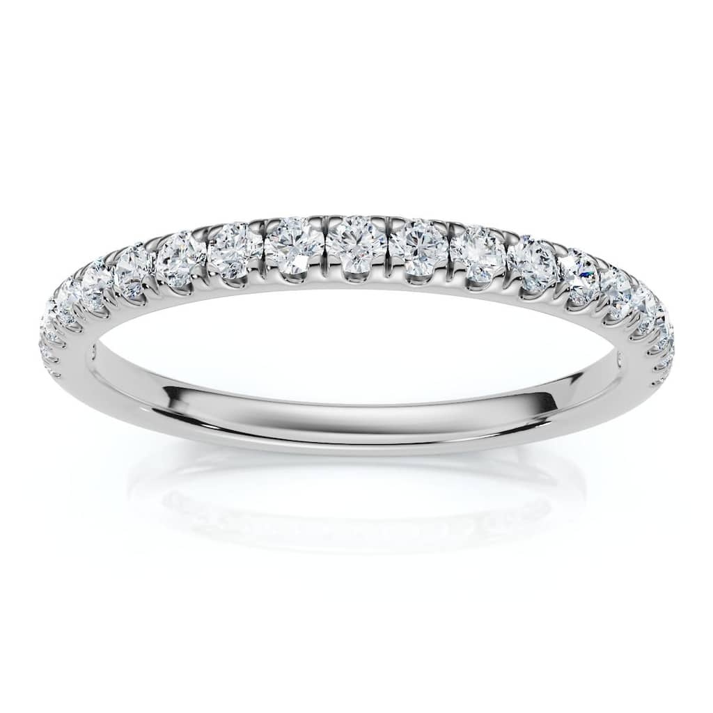 Bliss Diamond 1/4Ct Pave Diamond Wedding Ring Gold or Platinum Anniversary Band Lab Grown