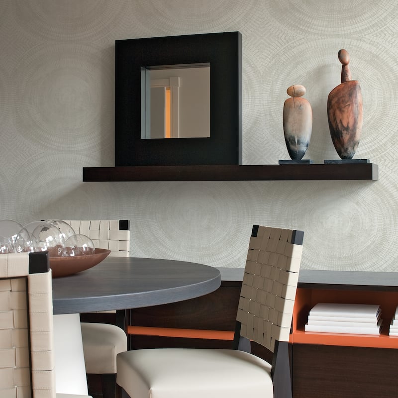 A-Street Prints Lalit Off White Medallion Wallpaper