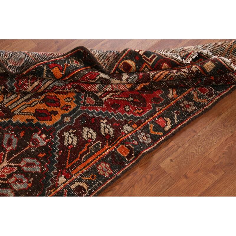 Hand Knotted Oriental 100% Wool Carpet Traditional Geometric Multi-Colored Bakhtiari Runner Rug - 9' 4'' X 3' 4''