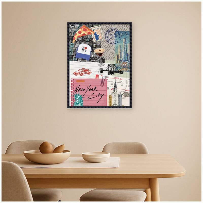 Kate and Laurel New York Collage by Megan Ryan Framed Canvas Wall Art Print