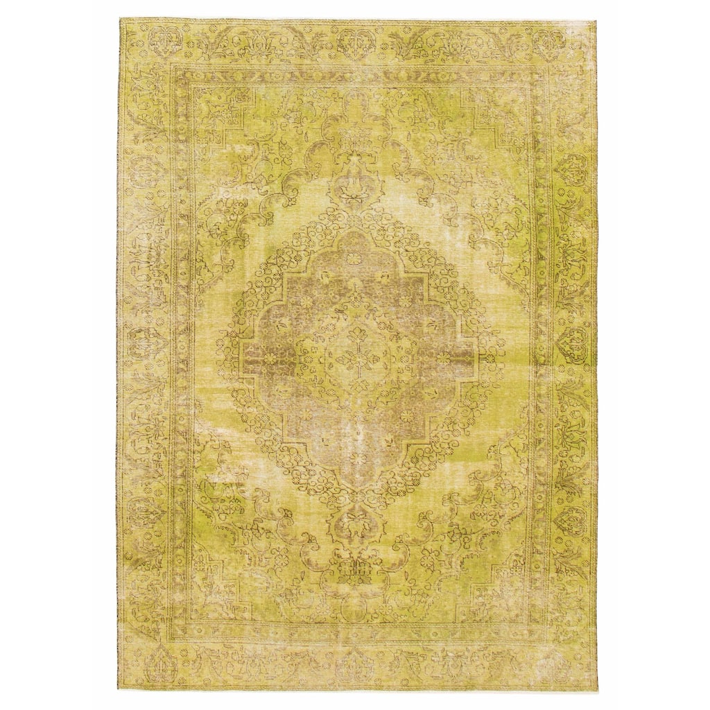 ECARPETGALLERY Hand-knotted Color Transition Lime Green Wool Rug - 8'6 x 12'0