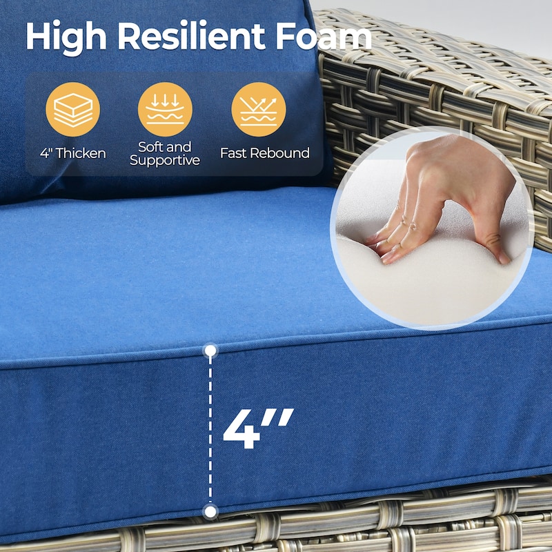 HOOOWOOO 6-piece Patio Furniture Conversation Set with Coffee Table