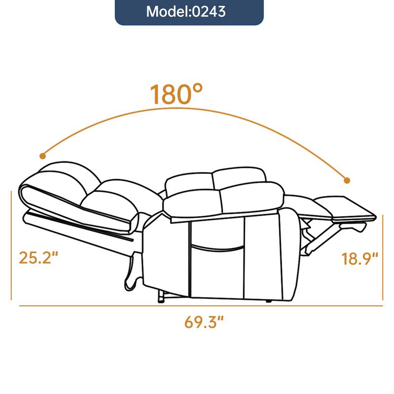 Leatheraire Heat Massage Dual Motor Infinite Position Up to 350 LBS Large Electric Power Lift Recliners with Hidden Cup Holders