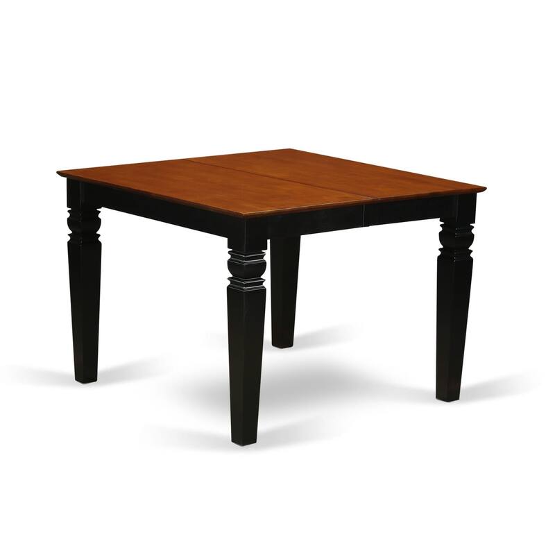 East West Furniture 5 Piece Dining Table Set- a Kitchen Table and 4 Chairs, Black & Cherry(Seat Type Options)