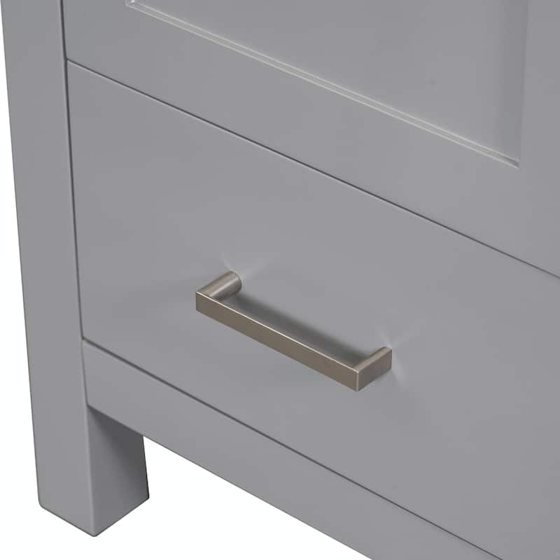 30" White Bathroom Vanity with Single Sink, 2 Doors, and Drawer