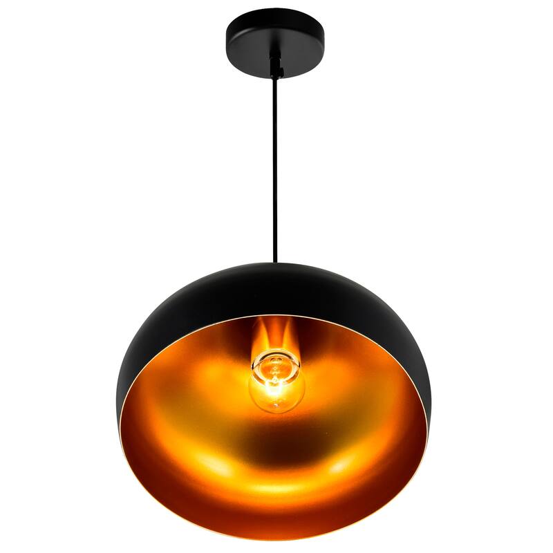 Dynamic 13 Inch 1 Light Down Pendant With Black Finish