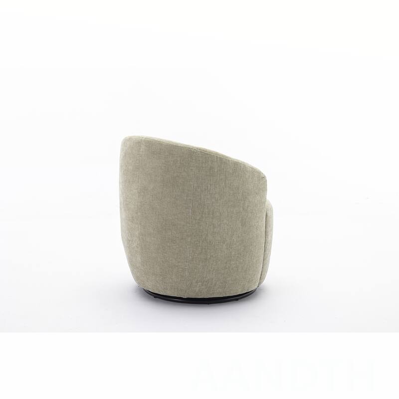 Chenille Swivel Barrel Chair