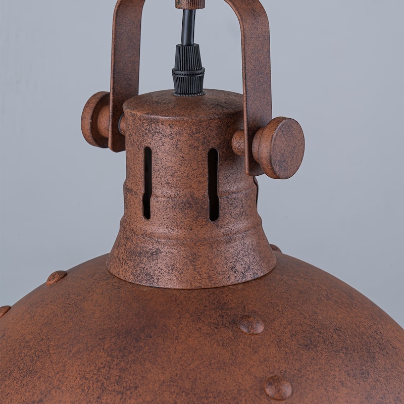 Industrial 1-Light Antique Copper Metal Pendant Light - Antique Copper