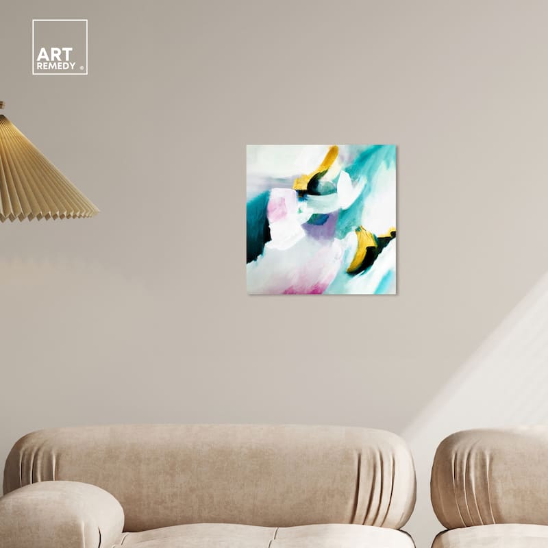 Art Remedy Still Violas Ii Gallery Wrapped Blue Abstract 1 Piece Canvas Wall Art