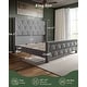 preview thumbnail 30 of 48, Hansabenne Solid Wood Bed Frame Queen and King Platform Bed Frame with Headboard White and Gray