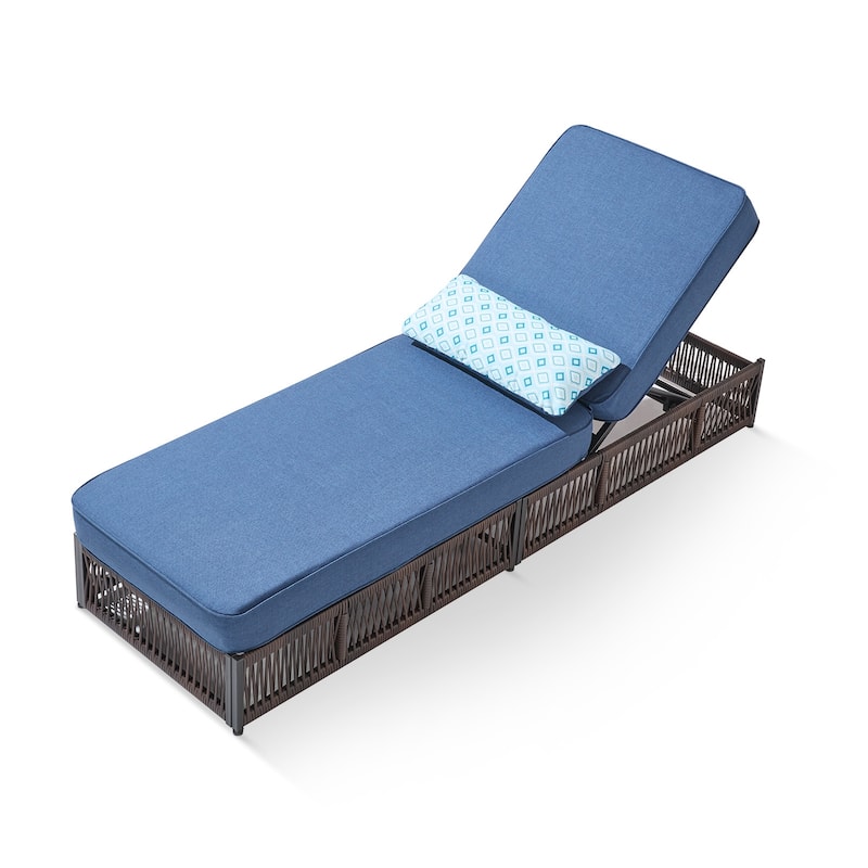 Pocassy Outdoor Lounge Chairs, Pool Lounge Chairs with 5 Adjustable Backrest