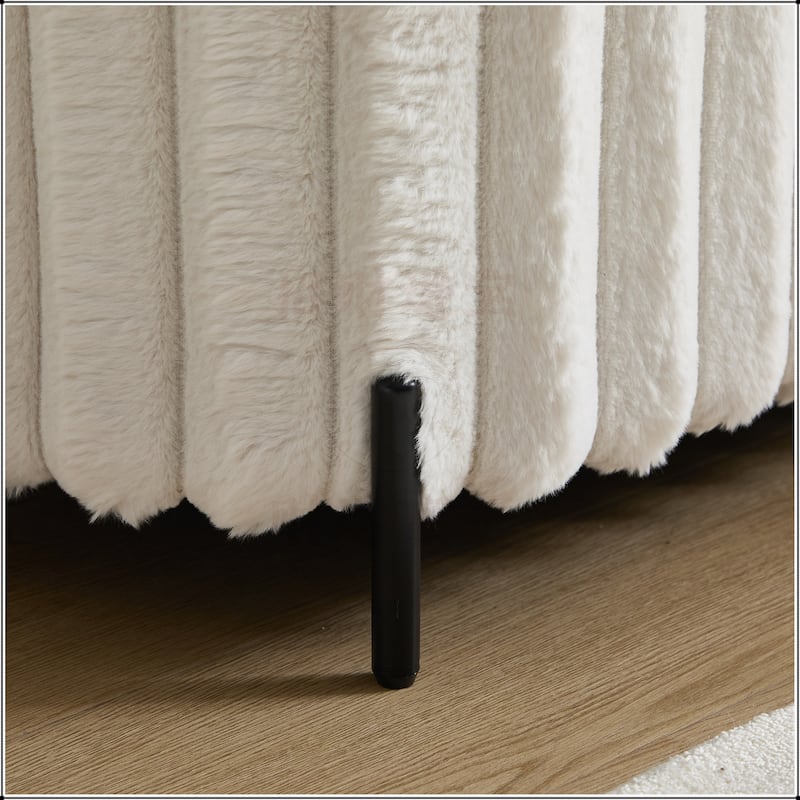 Upholstered Bench with Metal Legs