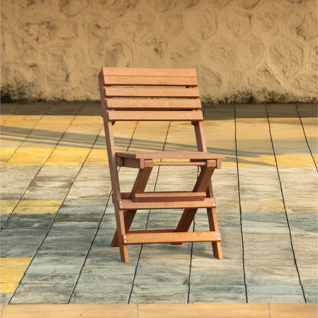 Coastal Bay Fully Assembled All-Weather Recycled HDPE Outdoor Folding Bistro Chair