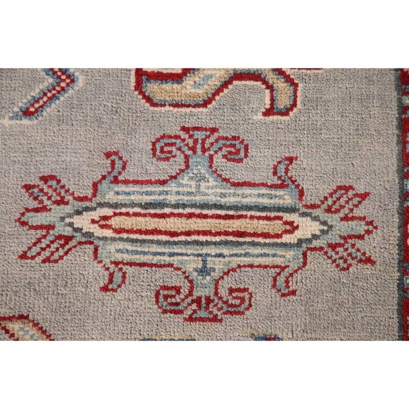Gray Kazak Area Rug Handmade Wool Carpet - 5'8" x 7'10"