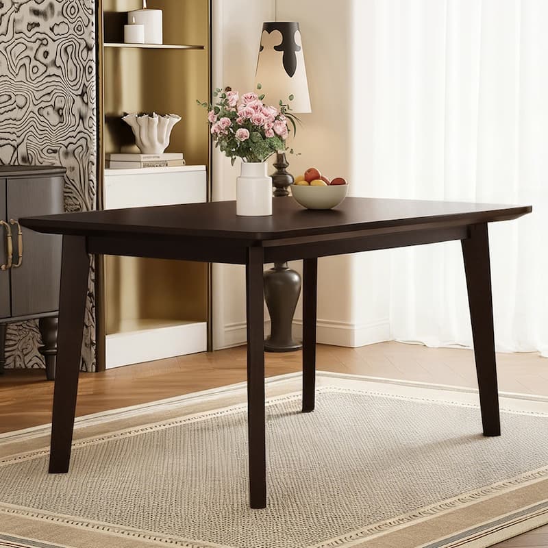 Rustic 5-Piece Farmhouse Dining Set - Solid Wood Table & 4 Upholstered Chairs for Kitchen, Dining Room