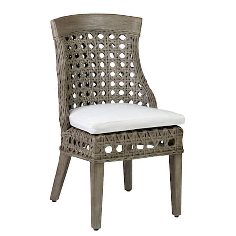 Woven Rattan Cushioned Side Chair - Set of 2 - 22"W x25.5"D x37"H
