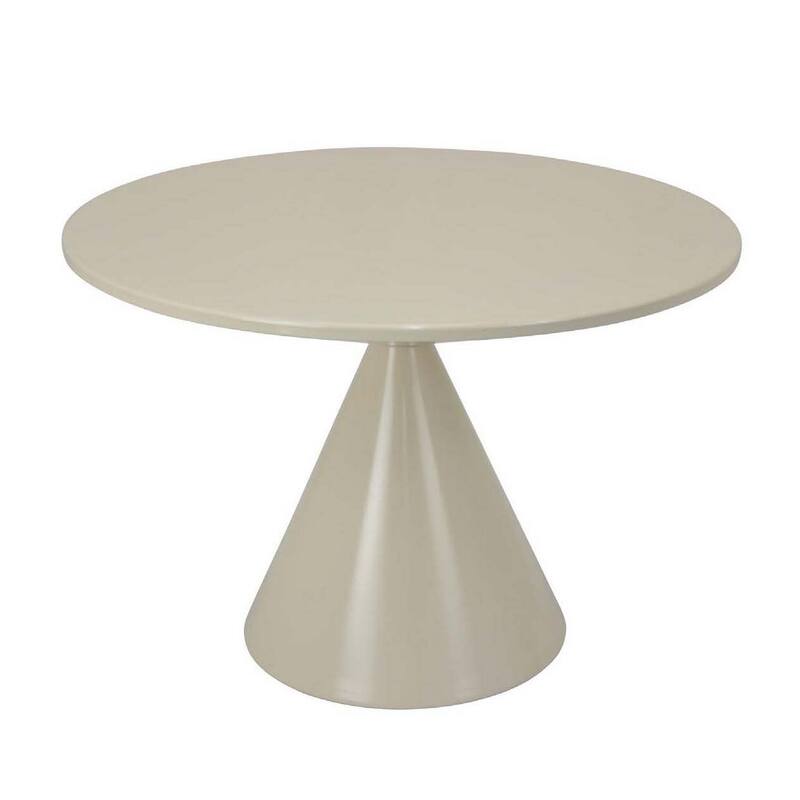 Eula Low Plant Stand Table, 24 Inch Round Tapered Metal Base, White