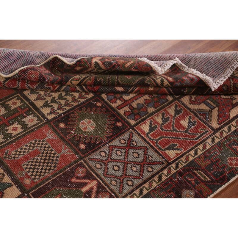 Hand Knotted Oriental 100% Wool Carpet Traditional Tribal Multi-Colored Bakhtiari Area Rug - 9' 4'' X 4' 11''