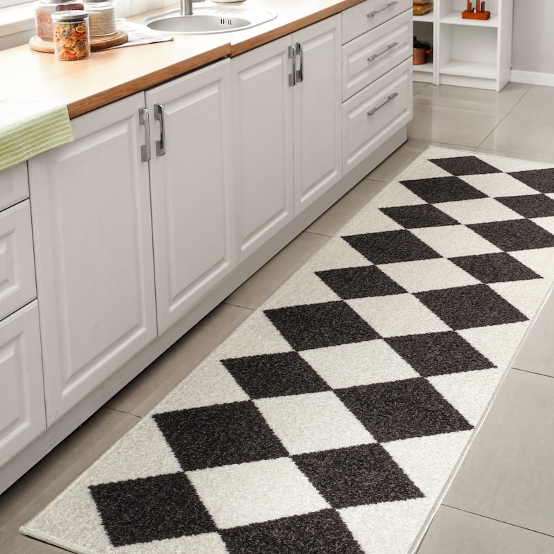 JONATHAN Y Porter Classic Geometric Diamond Pattern Rug