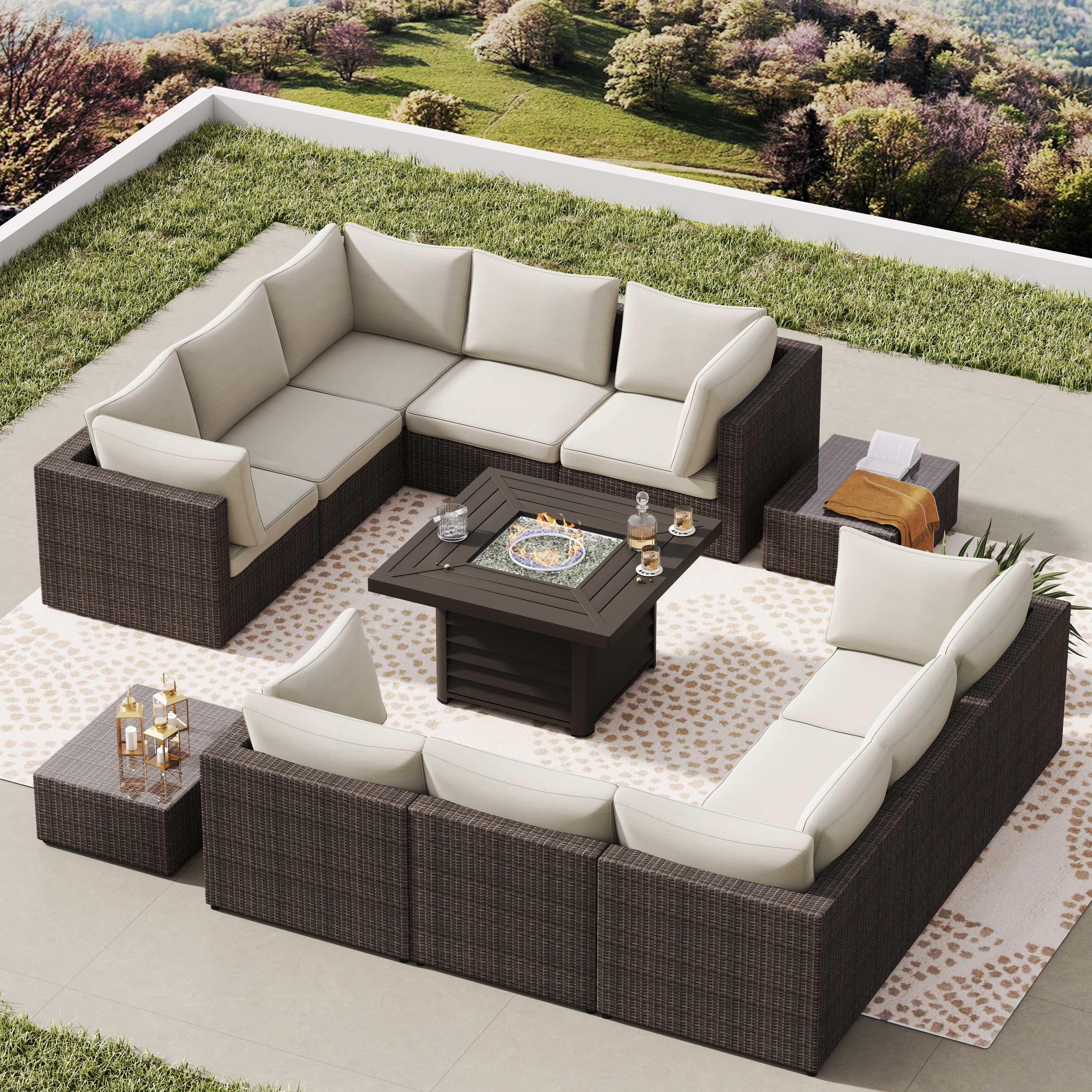 13 piece outlet rattan sectional