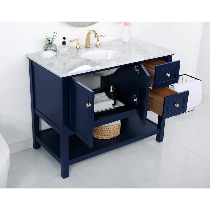Grand 36 - 42 Inch Single Bathroom Vanity - 42 Inches - Blue
