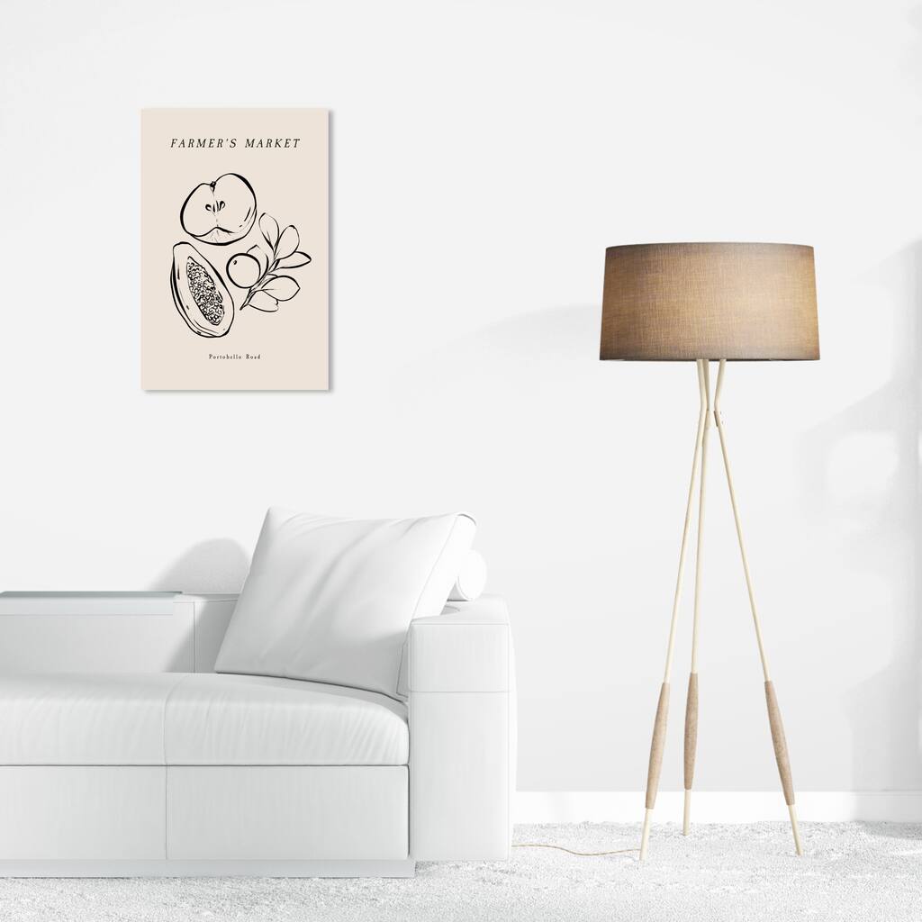 Wynwood Studio Canvas Food and Cuisine Farmer Market Fruits Black and Modern & Contemporary Wall Art Canvas Print