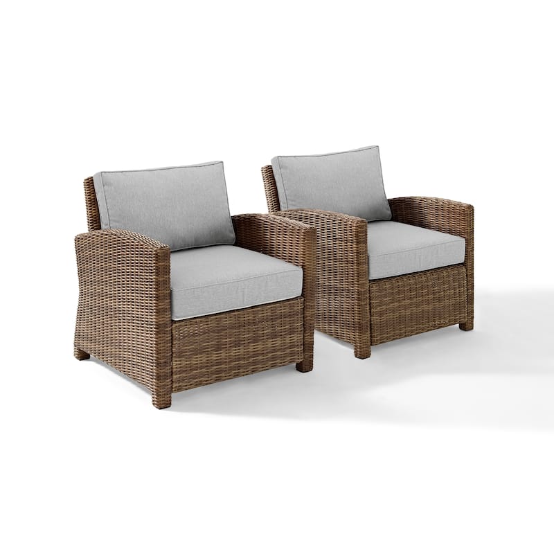 Crosley Bradenton 2Pc Outdoor Wicker Armchair Set - 31.75"d x 30.5"w x 32.5"h