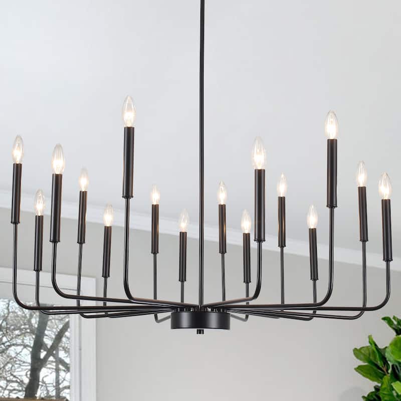 16-Light Metal Rustic Modern Candle Chandelier Fixturesfor Living Room Kitchen Foyer Bedroom