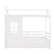 preview thumbnail 13 of 16, Twin Size Kid-Friendly Design Wooden House Bed with Two Drawers and Guardrail and a Sturdy Pine Frame