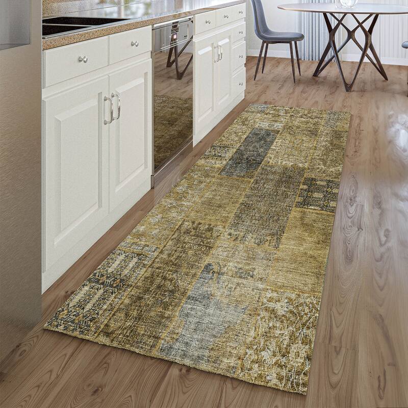 Premium Washable Super Soft Boho Patches Mayfield Rug - Brown - 2' 3" x 7' 6" - Runner