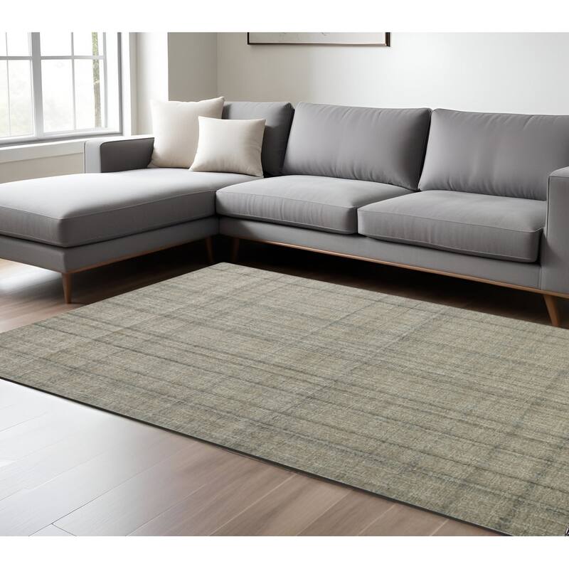 HomeRoots Plaid Transitional Rectangle Area Rug - 114.00 in. x 90.00 in.  x 0.45 in.