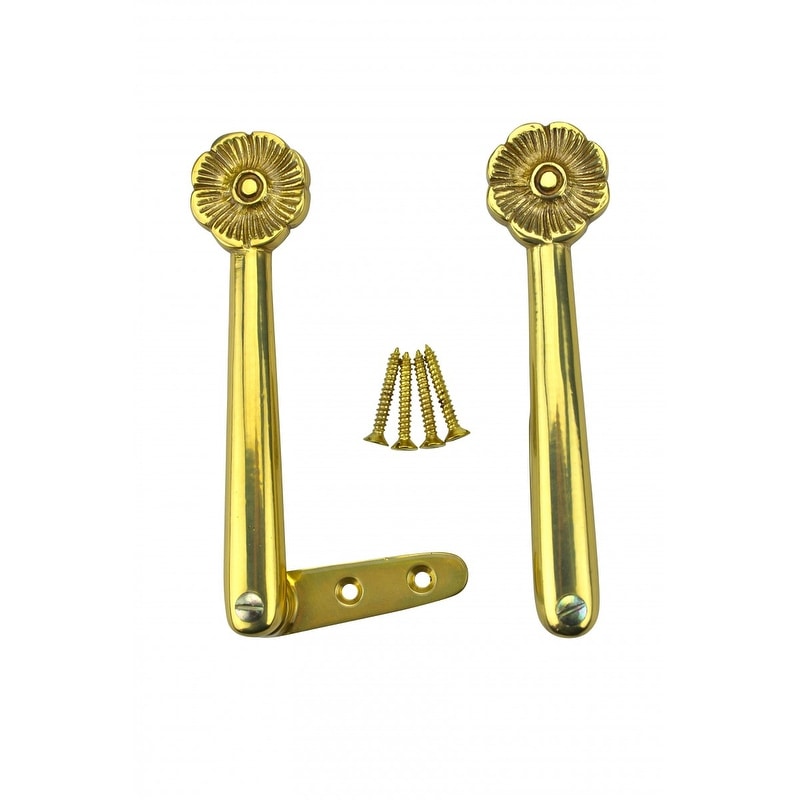 Renovators Supply Bright Brass Carpet Rod Holder for Stair Runner 39 5/8 inch Length Set of 13