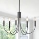 preview thumbnail 2 of 34, 5-Light Rustic Candlestick Hanging Linear Chandelier Lighting Fixture for Kitchen Island Black