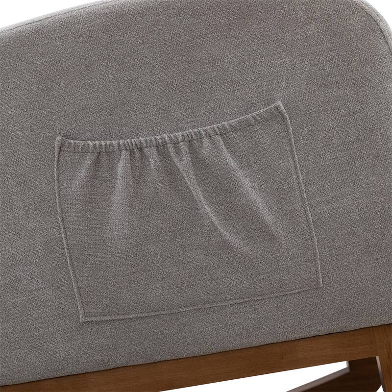 Nursery Rocking Glider Chair with High Back and Side Pocket