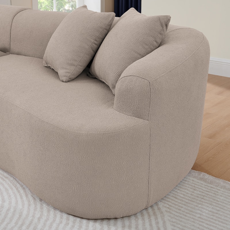 GDFStudio - Ami Curved Compressed Modular Sectional Sofa in Lamb's Wool Fabric
