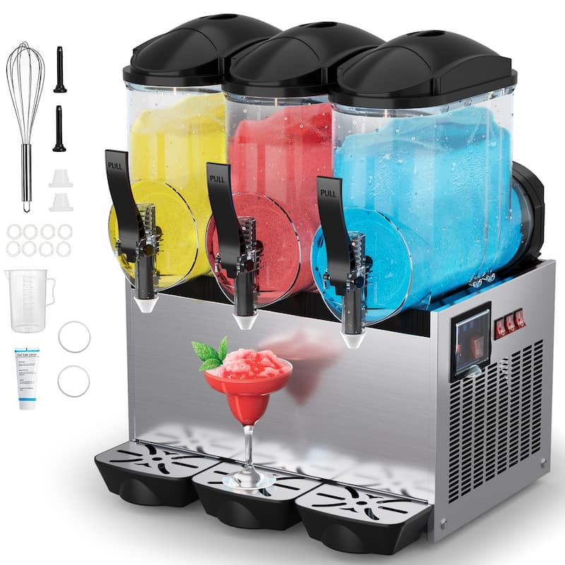 Commercial Slushy Machine, 3L/6L/12L/24L/36L, Self-Cleaning, for Margaritas, Alcoholic Beverages, Smoothies, and Soft Ice Cream