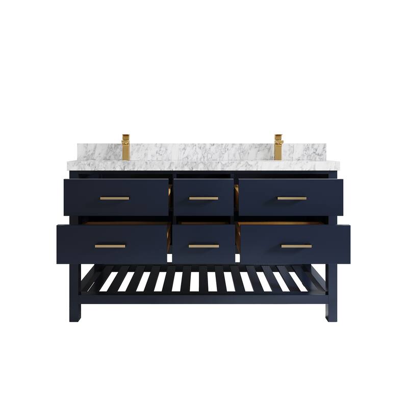 Willow Collections 60 in. W x 22 in. D Parker Double Sink Bathroom Vanity with Countertop