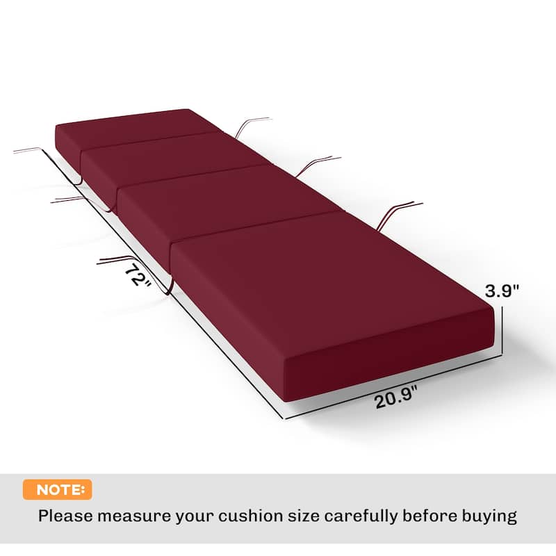 Outsunny Chaise Lounge Cushion, 4" Thick Outdoor Lounge Chair Cushion with Non-Slip Ties