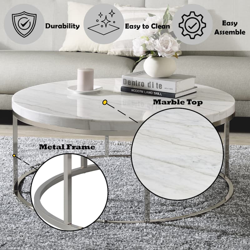 Natural Marble Top Coffee Table