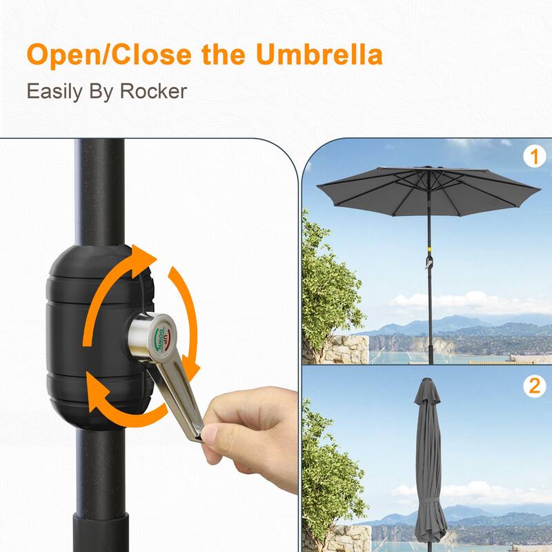 LIVOOSUN 9ft Patio Umbrella Outdoor Table Umbrella with Tilt and Crank