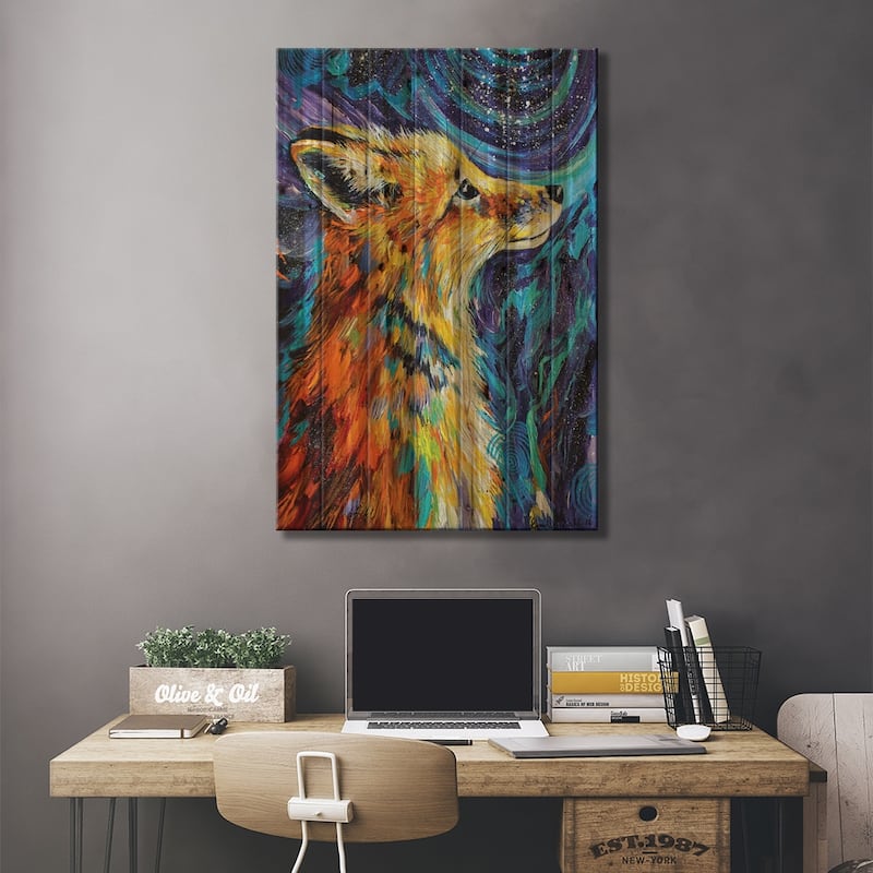 Night Watcher Print On Wood by Lindsey Dahl - Multi-Color