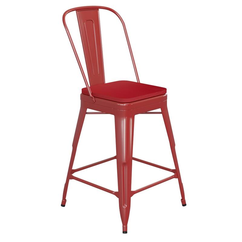 All-Weather Commercial Counter Stool with Removable Back & Poly Resin Seat